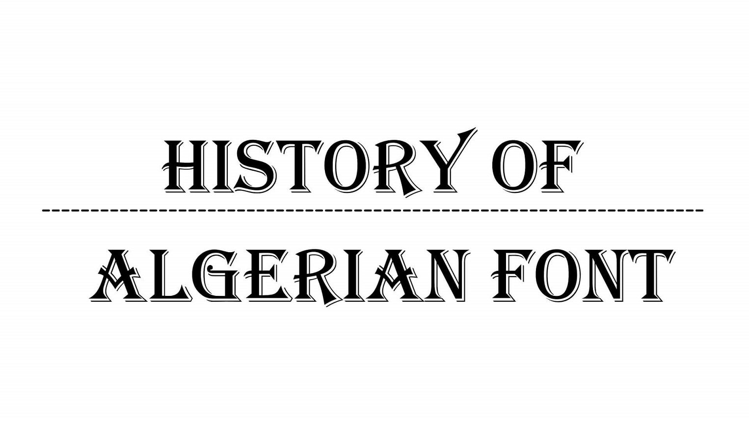 Algerian Font