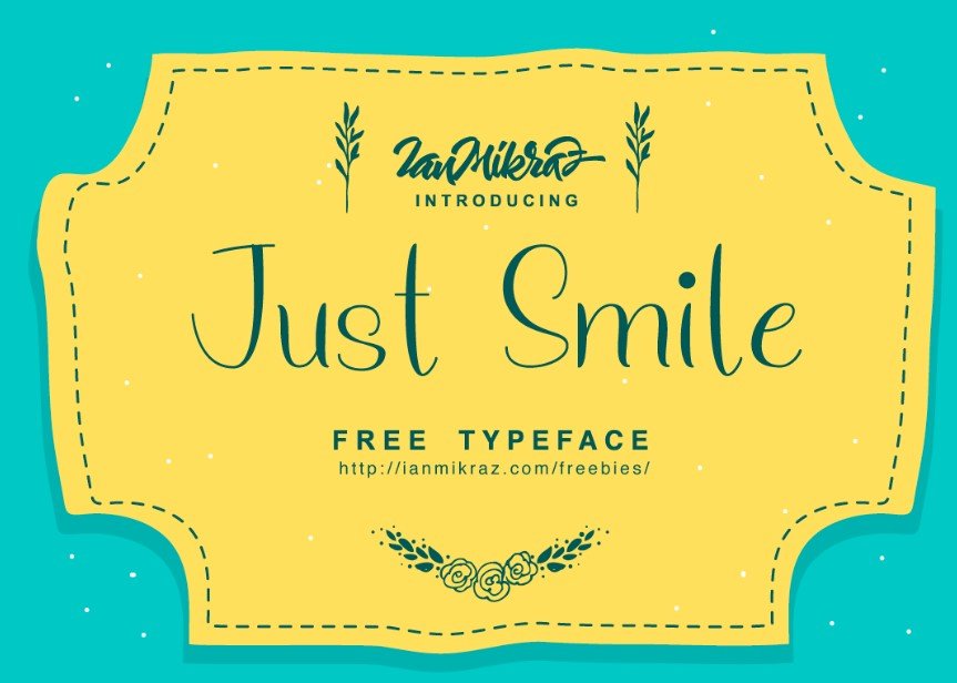 Just-smile.jpg Just Smile Typeface Font