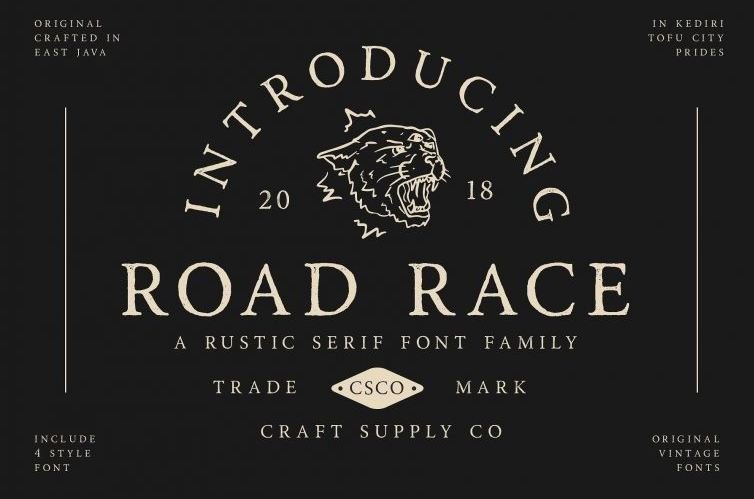 Road Race Typeface Font
