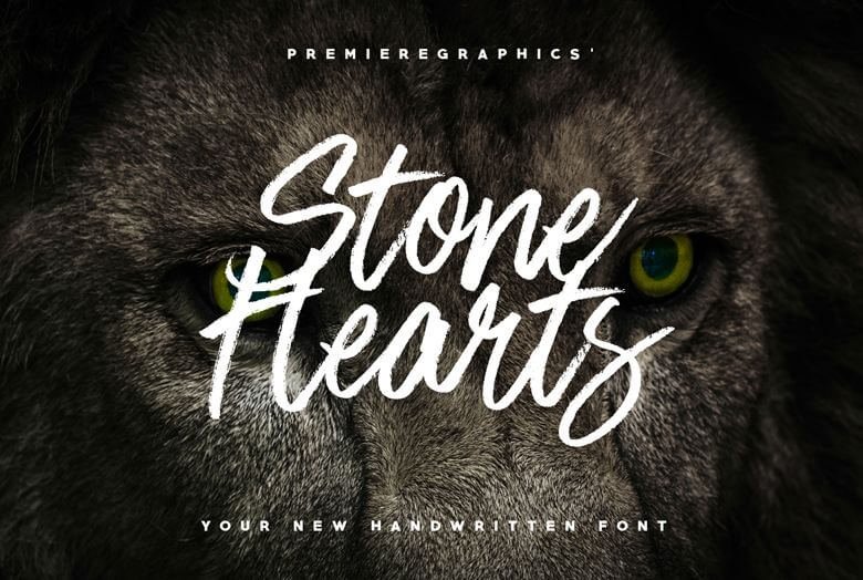 Stone Hearts Brush Font